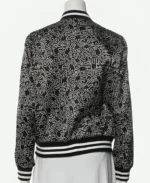 Emily In Paris Lily Collins Black Printed Bomber Jacket back