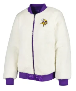 Gideon Minnesota Vikings Sherpa Bomber Jacket front