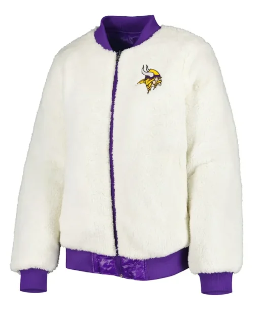 Gideon Minnesota Vikings Sherpa Bomber Jacket front