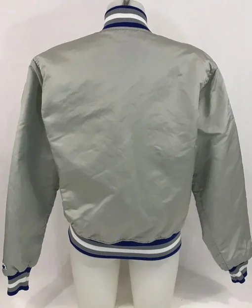 Gray Detroit Lions Satin Jacket back