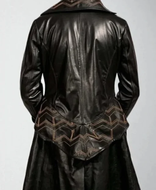 Handmade Leather Trench Coat back