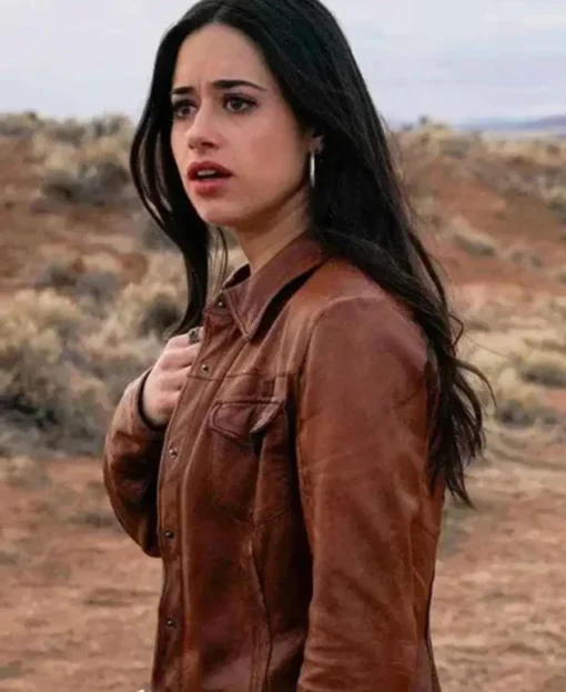 Jeanine Mason Roswell Brown Leather Jacket side