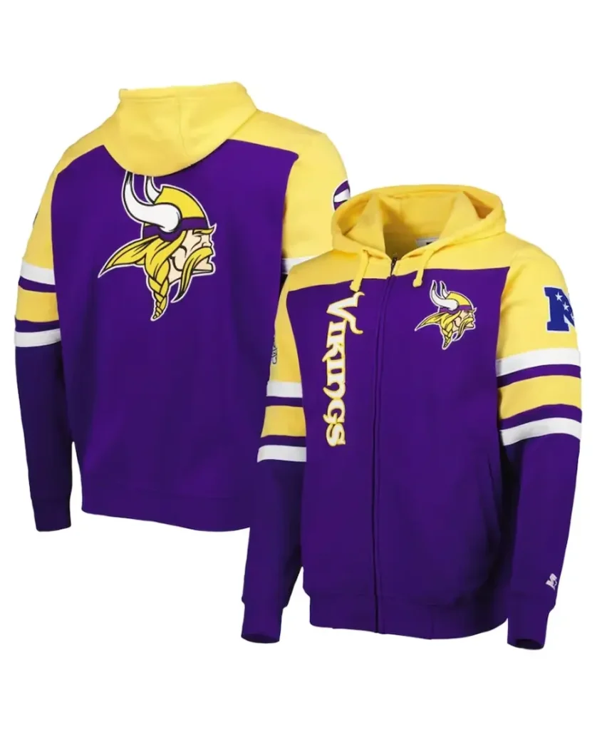 Jensen Minnesota Vikings Hooded Jacket front & back