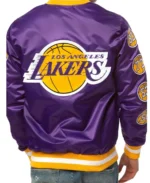 LA Lakers Champs 17 Patches Satin Jacket back