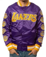 LA Lakers Champs 17 Patches Satin Jacket front