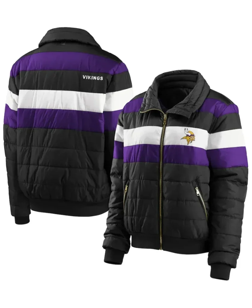 Minnesota Vikings Puffer Jacket front & back