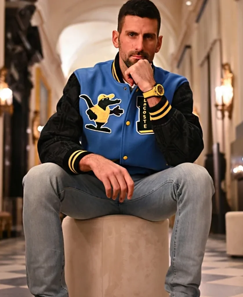 Novak Djokovic Lacoste Varsity Jacket front