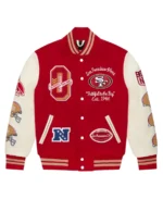 OVO x NFL San Francisco 49ers Varsity Jacket front