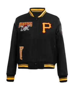 Retro Classic Rib Pittsburgh Pirates Varsity Jacket front