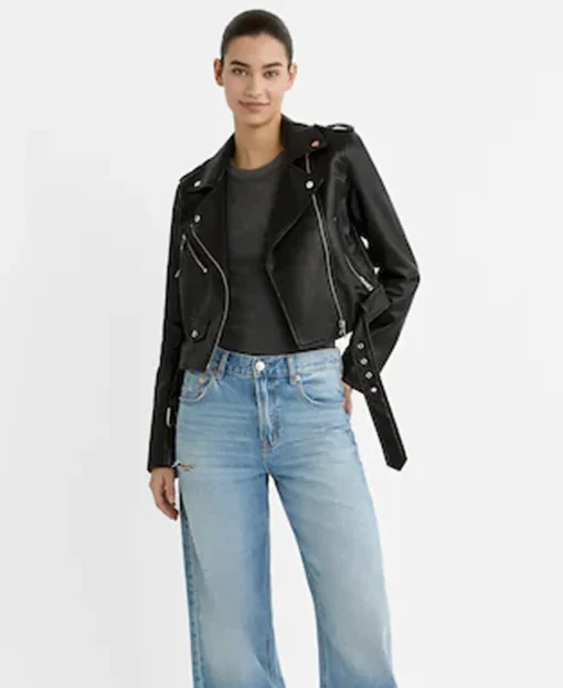 Stradivarius Leather Jacket front