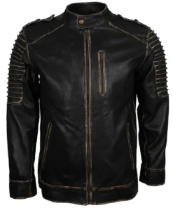 Suicide Squad Joker Black Biker Jacket front