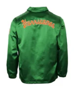 University of Miami Green Satin Windbreaker Jacket back