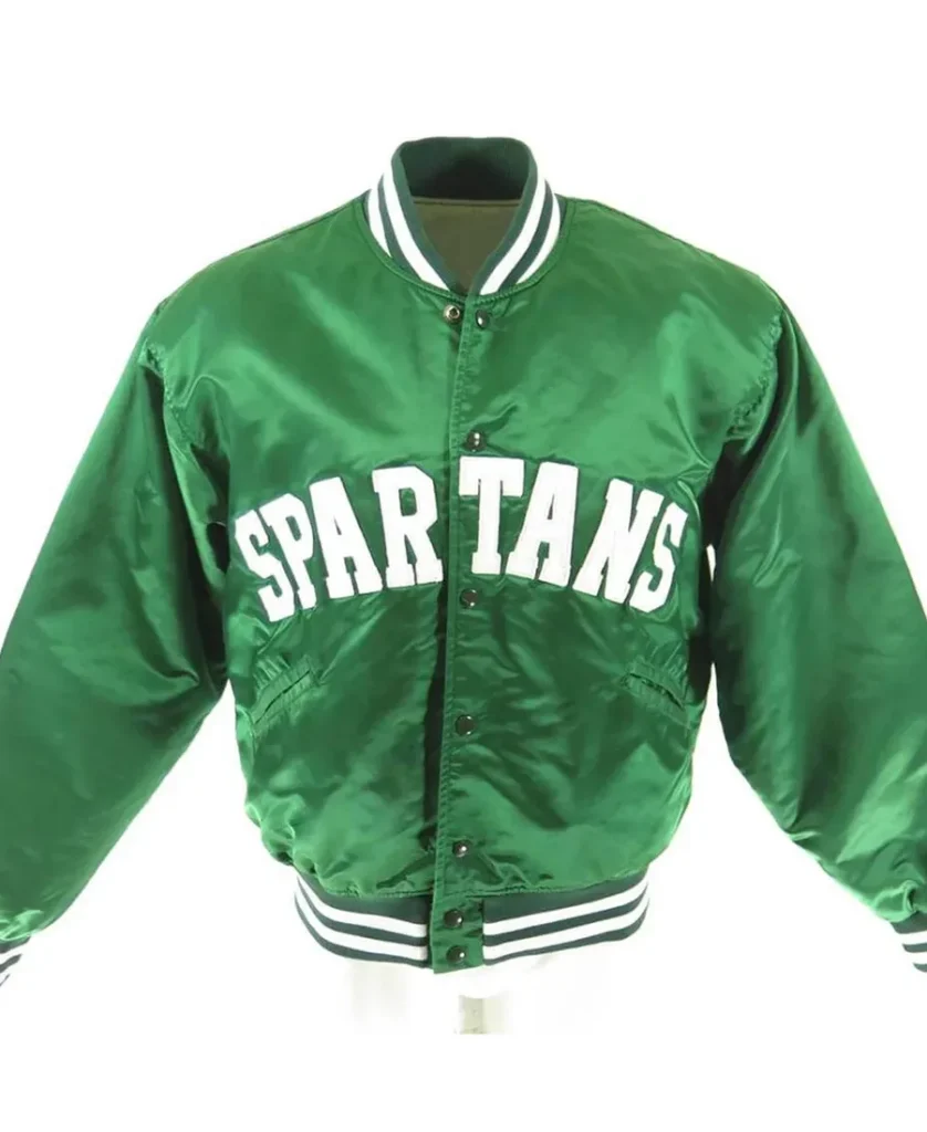 70’s Michigan State Spartans Green Jacket front