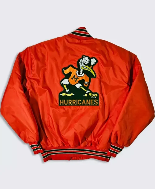 90’s Miami Hurricanes Delong Bomber Jacket back