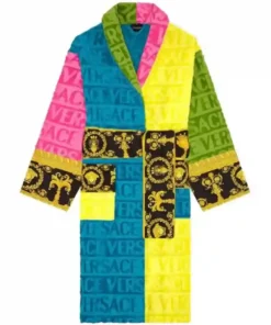 Ari Haley Rich in Color Versace Bath Robe front