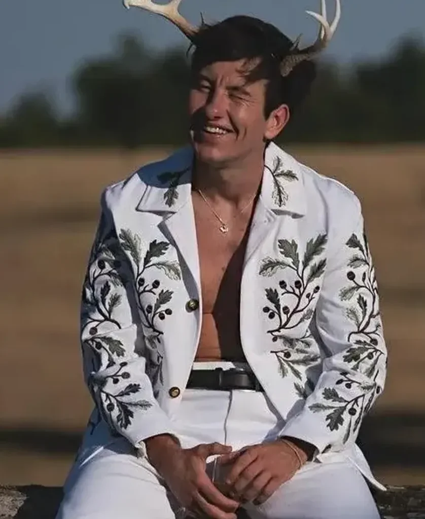 Barry Keoghan White Jacket front