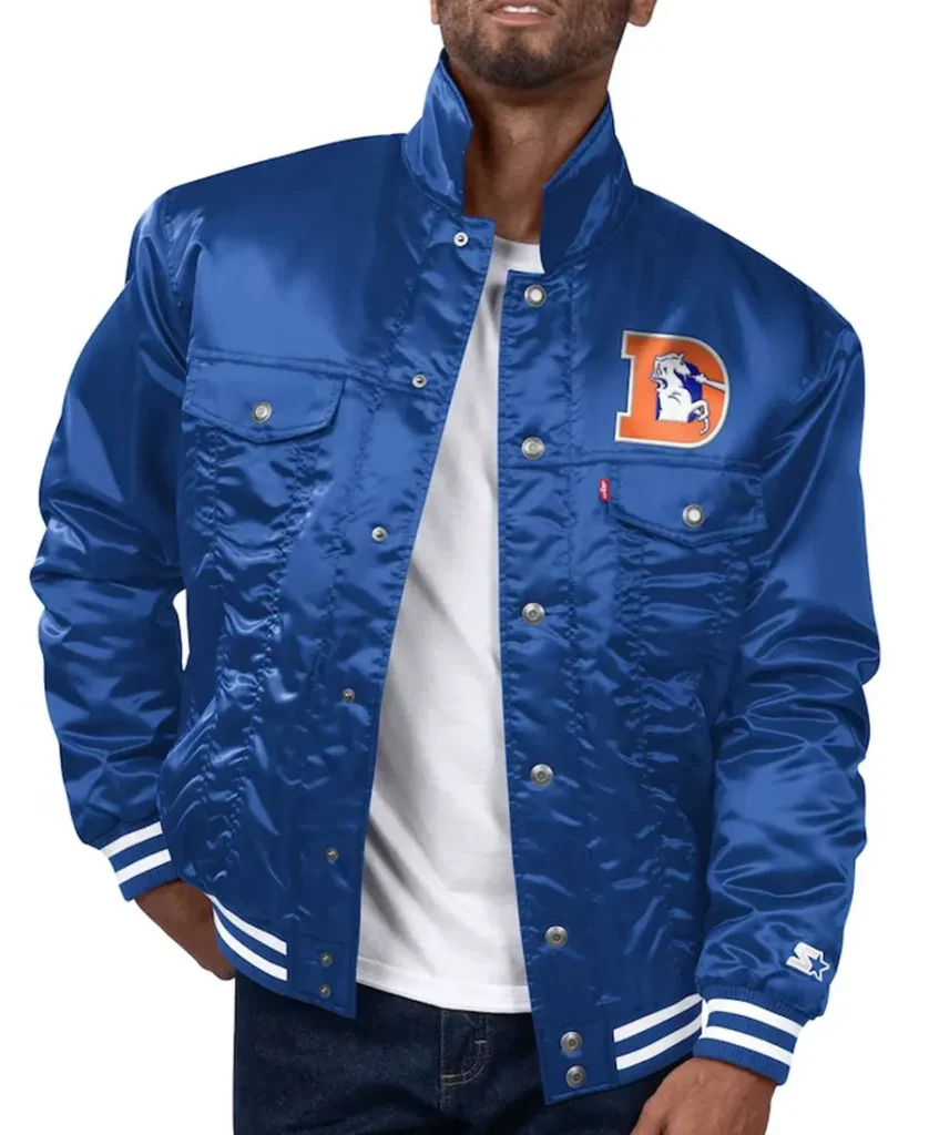 Denver Broncos Silver Tab Trucker Jacket front