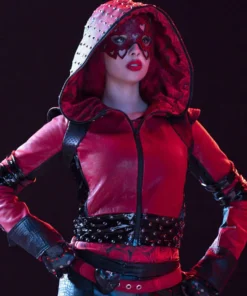 Descendants The Rise Of Red Kylie Cantrall Red Hooded Jacket front pose model