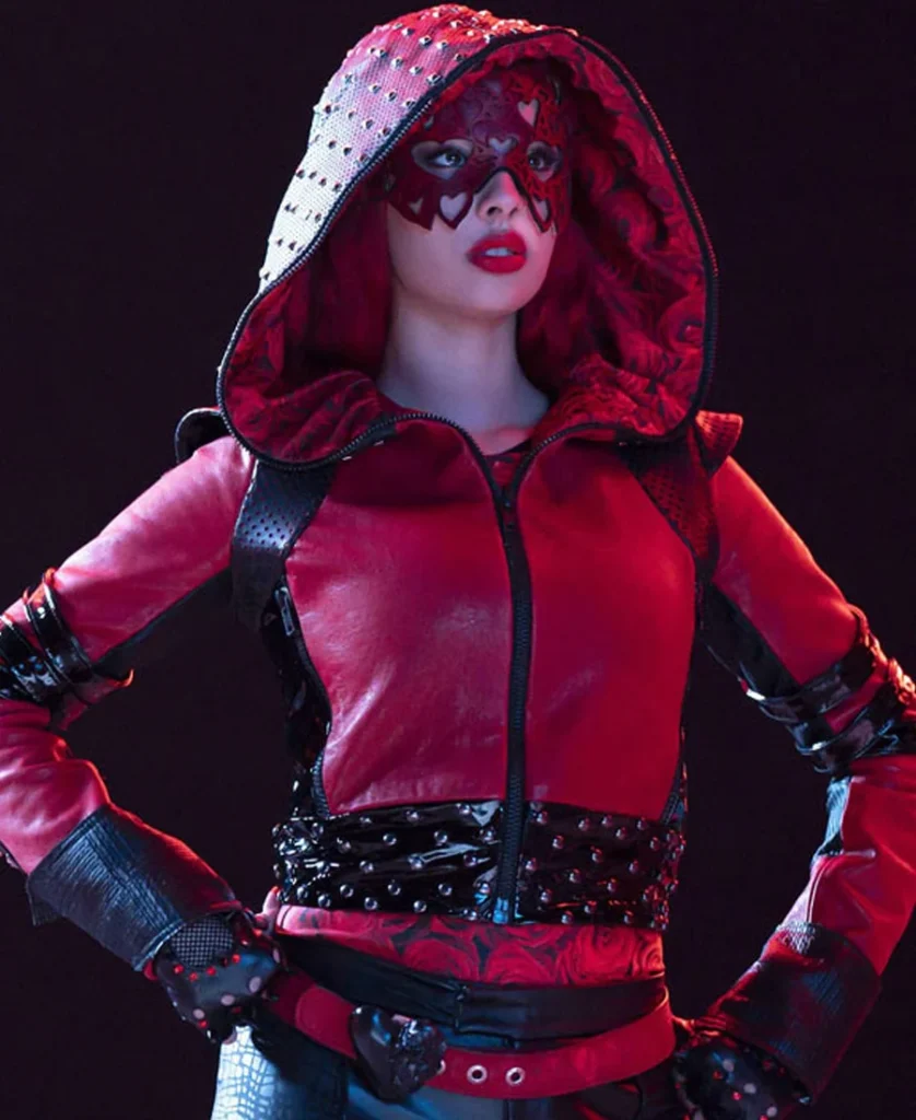 Descendants The Rise Of Red Kylie Cantrall Red Hooded Jacket front pose model