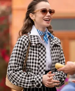 Emily In Paris S04 Lily Collins Plaid Jacket front