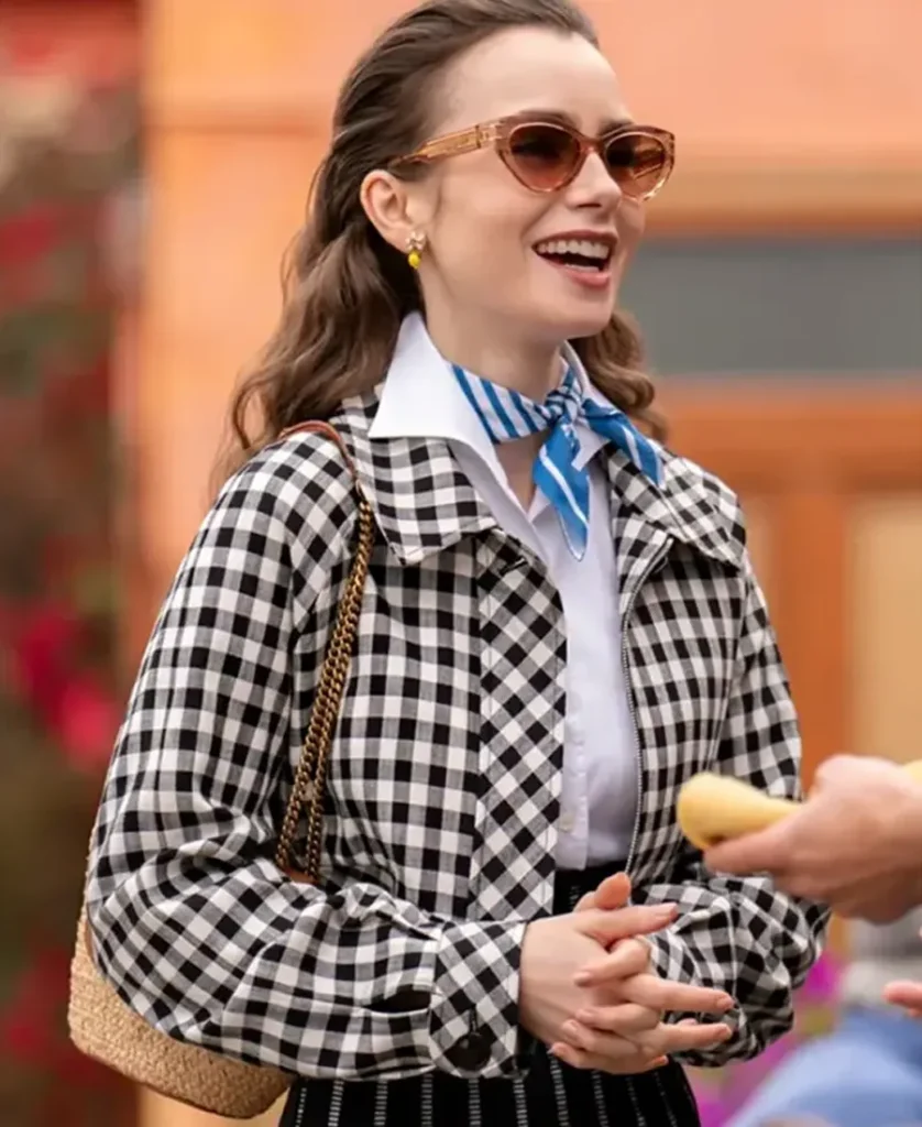 Emily In Paris S04 Lily Collins Plaid Jacket front