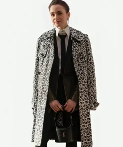 Emily In Paris S4 Lily Collins Geometric Coat front pose