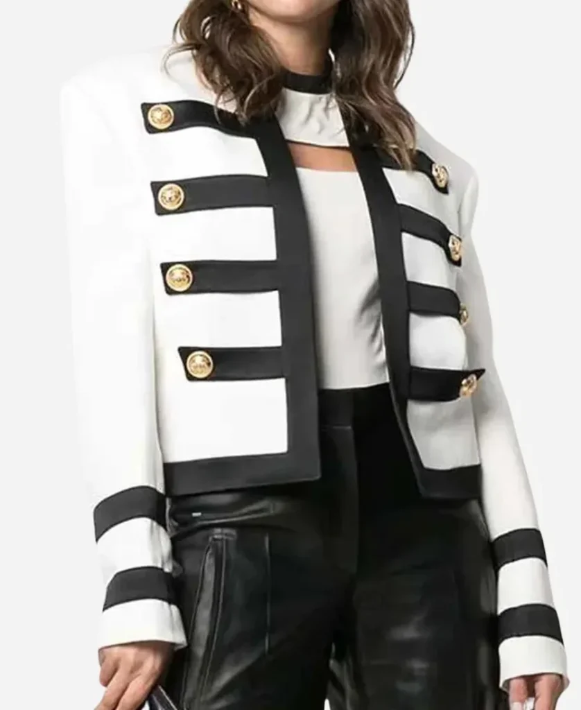 Emily in Paris S02 Camille White Jacket front pose