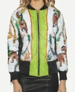 Emily in Paris S02 Lily Collins Horse Print Bomber Jacket front