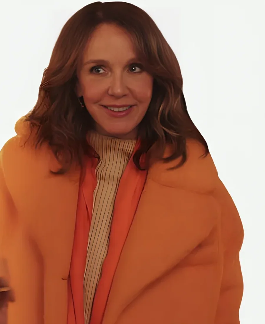 Emily in Paris S04 Sylvie Grateau Orange Fur Coat front