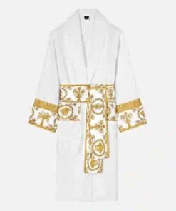 Ford Jast White and Silver Versace Bathrobe front