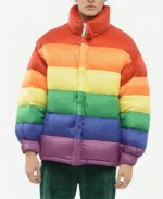 Gooba 69 Rainbow Puffer Jacket front