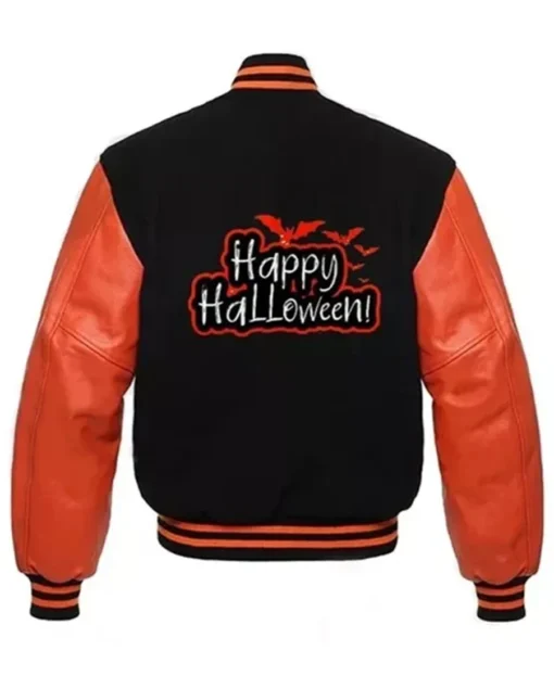 Happy Halloween Printed Bomber Jacket back