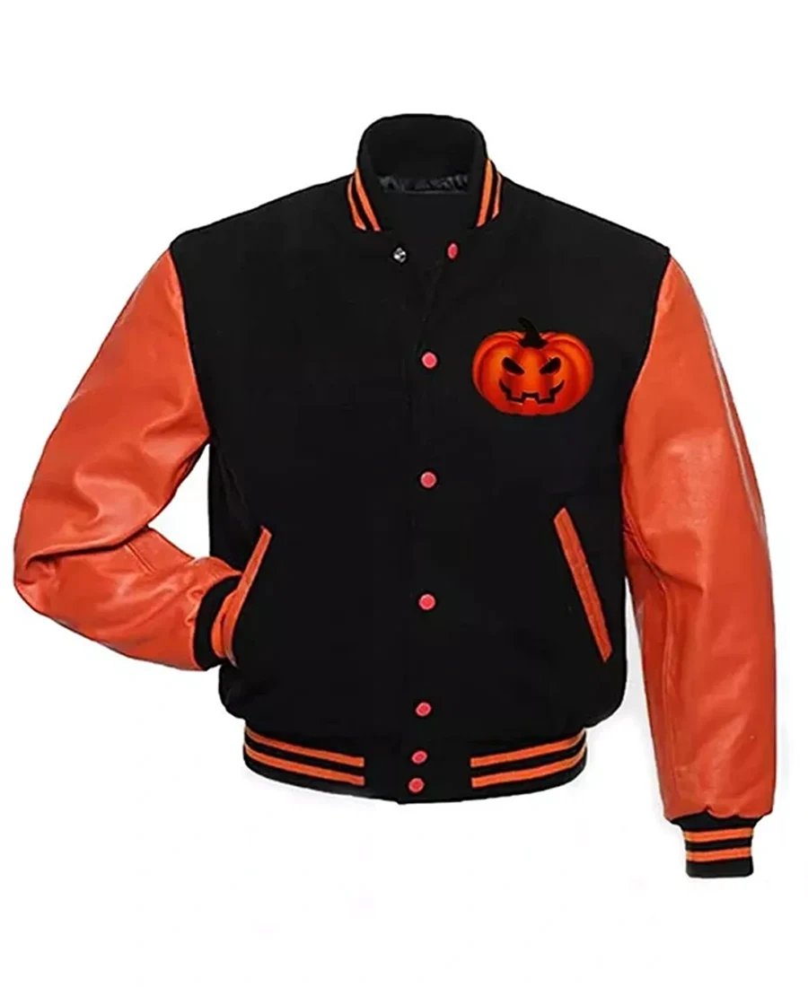 Happy Halloween Printed Bomber Jacket front