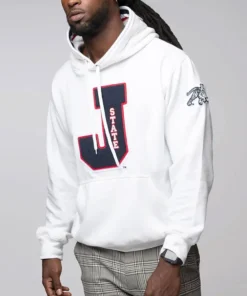 Jackson State Tigers Letterman Pullover White Hoodie