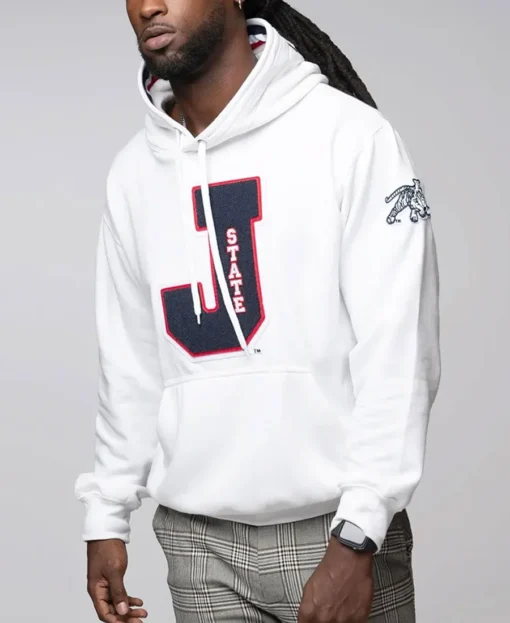 Jackson State Tigers Letterman Pullover White Hoodie