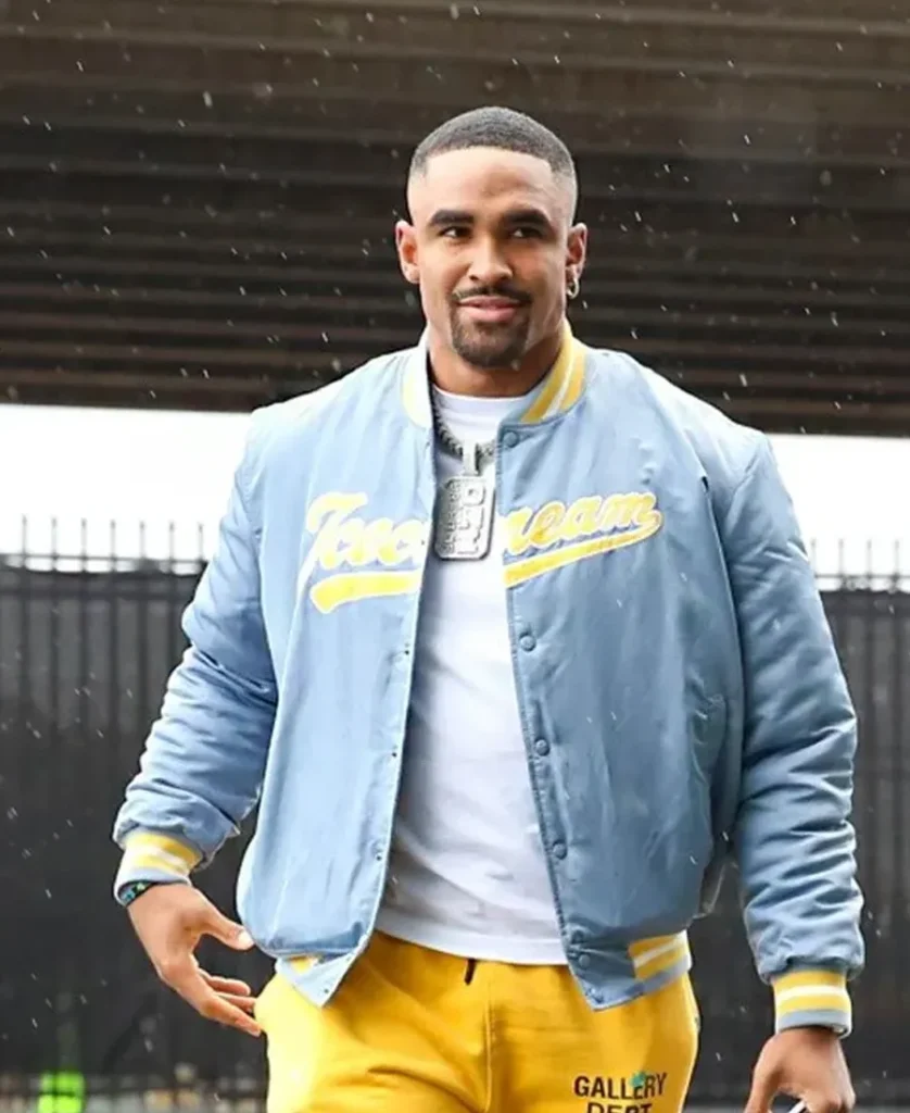 Jalen Hurts Ice Cream Baseball Jacket front