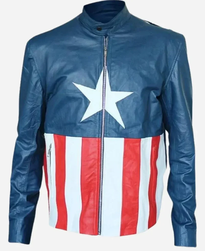 Jon Bon Jovi Captain America Leather Jacket front