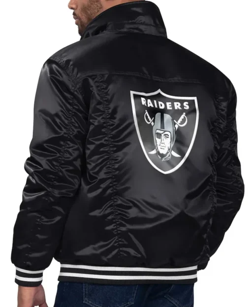 Las Vegas Raiders Silver Tab Trucker Jacket back