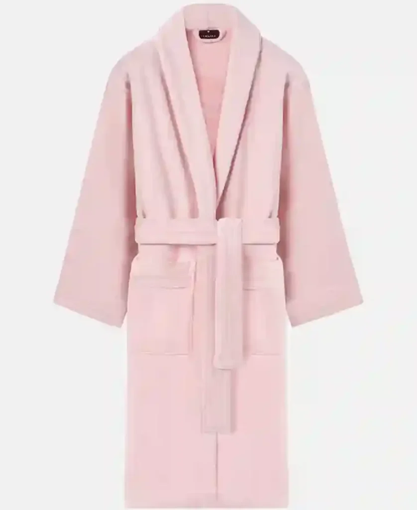 Pearl Toy Pink Versace Plain Bathrobe front