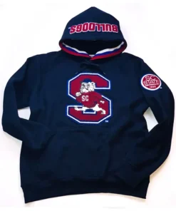 South Carolina State University Letterman Navy Blue Hoodie front