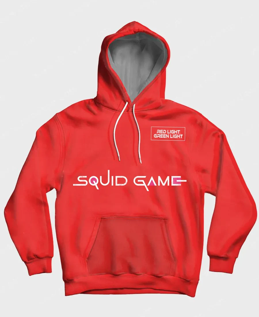 Squid Game Doll Red Light Green Light Hoodie Jacket red front