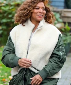 The Equalizer Queen Latifah Green and White Coat front