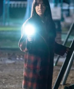 Halloween Kills Lindsey Long Plaid Coat front