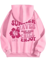 Pink Palm Puff Pink Hoodie