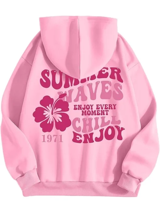 Pink Palm Puff Pink Hoodie