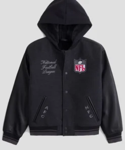 Abercrombie NFL Winterized Black Varsity Jacket