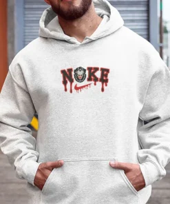 Halloween Horror Embroidered Bloody Nike Logo Hoodie For Sale