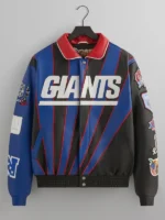 Kith x Jeff Hamilton NFL Giants Varsity Leather Jacket