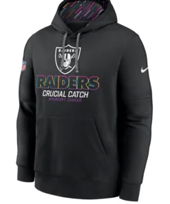 Las Vegas Raiders Crucial Catch Club Black Pullover Hoodie