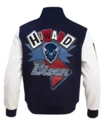 Men and Women Howard University Homecoming Navy and White Varsity Jacket